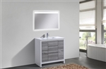 KubeBath Dolce 36â€³ Ash Gray Modern Bathroom Vanity