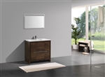 KubeBath Dolce 36â€³ Rose Wood Modern Bathroom Vanity