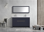 KubeBath Dolce 60'' Double Sink Blue Modern Bathroom Vanity