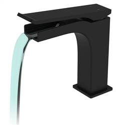 Aqua Cascata Single Lever Bathroom Vanity Faucet - Black