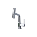 Aqua Klein Single Lever Temperature Digital Display Faucet - Chrome