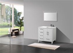 Anziano 36" Gloss White Vanity Set