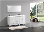 Anziano 60" Gloss White Double Sink Vanity