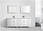 Anziano 84" Gloss White Double Sink Vanity