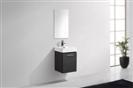 Bliss 16'' High Gloss Gray Oak Wall Mounted Modern Bathroom Vanity