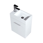 Bliss 18'' Gloss White Wall Mounted Modern Bathroom Vanity