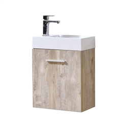 Bliss 18'' Nature Wood Wall Mounted Modern Bathroom Vanity