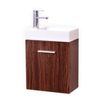 Bliss 18'' Walnut Wall Mounted Modern Bathroom Vanity