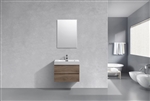 Bliss 30" Butternut Wood Wall Mount Modern Bathroom Vanity