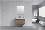 Bliss 36" Butternut Wood Wall Mount Modern Bathroom Vanity