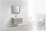 Bliss 36" Nature Wood Wall Mount Modern Bathroom Vanity