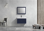 Bliss 36" Gray Oak  Wall Mount Modern Bathroom Vanity