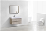 Bliss 40"  Nature Wood Wall Mount Modern Bathroom Vanity