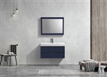 Bliss 40" Blue Wall Mount Modern Bathroom Vanity