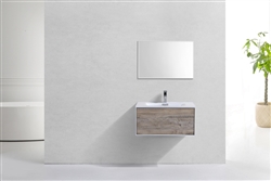 Divario 30" Nature Wood Wall Mount Modern Bathroom Vanity