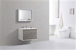 DeLusso 36" Ash Gray Wall Mount Modern Bathroom Vanity