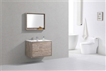 DeLusso 36" Nature Wood Wall Mount Modern Bathroom Vanity