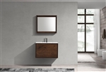 DeLusso 36" Rosewood Wall Mount Modern Bathroom Vanity