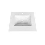 24'' KubeBath White Quartz Counter-Top W/ Under-Mount Sink