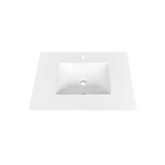 30'' KubeBath White Quartz Counter-Top W/ Under-Mount Sink