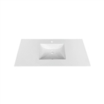 48'' KubeBath White Quartz Counter-Top W/ Under-Mount Sink