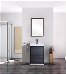 Bliss 24" Gray Oak Floor Mount  Modern Bathroom Vanity