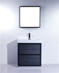 Bliss 30" Gray Oak Floor Mount  Modern Bathroom Vanity