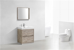 Bliss 30" Nature Wood Floor Mount  Modern Bathroom Vanity