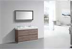 Bliss 60" Butternut Double Sink Modern Bathroom Vanity