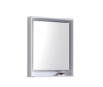 24" Wide Mirror w/ Shelf - High Gloss White