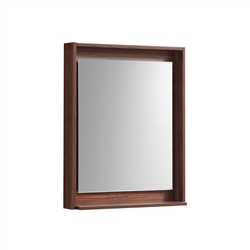 24" Wide Mirror w/ Shelf - Walnut