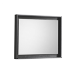 30" Wide Mirror w/ Shelf - Black