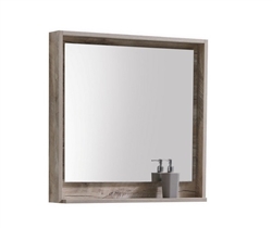 30" Wide Mirror w/ Shelf - Nature Wood