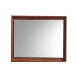 30" Wide Mirror w/ Shelf - Walnut