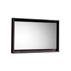 40" Wide Mirror w/ Shelf - High Gloss Gray Oak