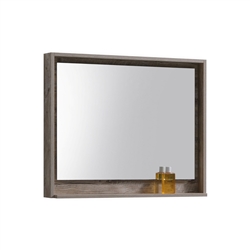 40" Wide Mirror w/ Shelf - Nature Wood