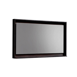 48" Wide Mirror w/ Shelf - High Gloss Gray Oak