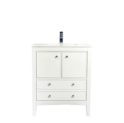 Classic 30" White Vanity with Countertop