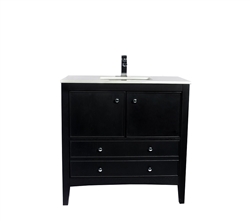 Classic 36" Black Vanity with Countertop