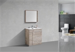 Milano 30" Nature Wood Floor Mount Modern Bathroom Vanity