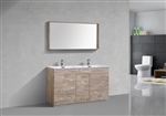 Milano 60" Nature Wood Floor Mount Modern Bathroom Vanity