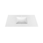 48'' KubeBath White Quartz Counter-Top W/ Under-Mount Sink
