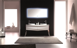 Kube Riso 64" Modern Double Sink Bathroom Vanity - White