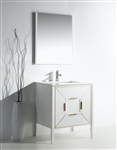 Vetro 30'' Gloss White Vanity W/ Quartz Counter top