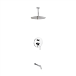 Aqua Rondo Shower Set w/ Ceiling Mount 12" Rain Shower and Tub Filler