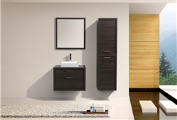 Tucci 30" Gray Oak Wall Mount Modern Bathroom Vanity w/ Vessel Sink