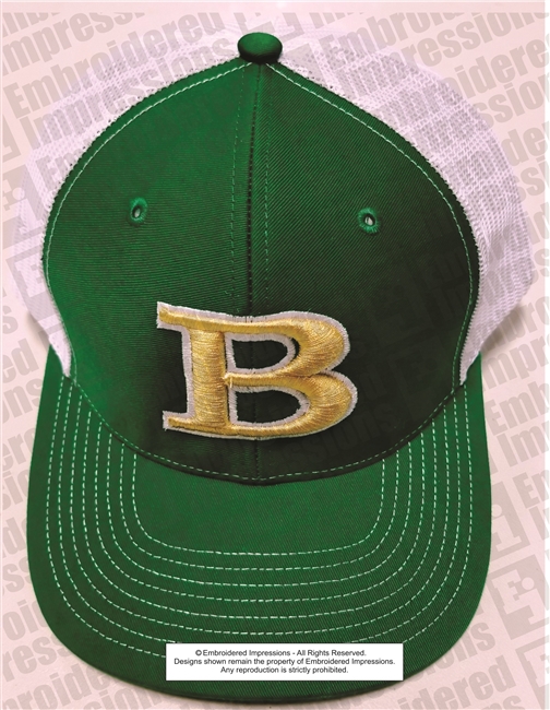 Embroidered 3D B Trucker Cap