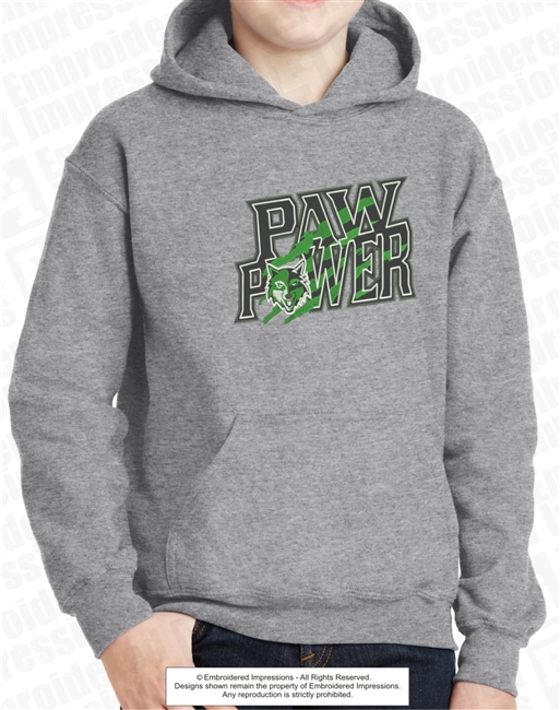Paw Power with Wolf Head Hoodie