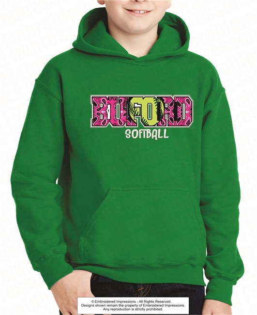 Buford Softball Pink Paisley Hoodie