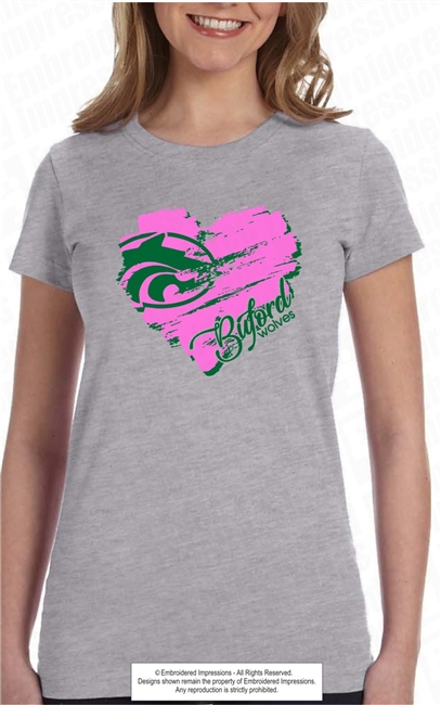 Buford Wolves with Painted Heart Tee